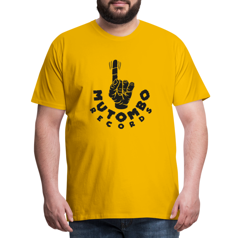 T-shirt gold / Mutombo Records Logo black - sun yellow