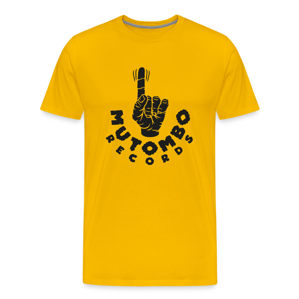 T-shirt gold / Mutombo Records Logo black - sun yellow